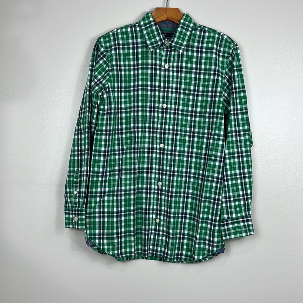 Gap Green Plaid Cotton Big Boys Shirts